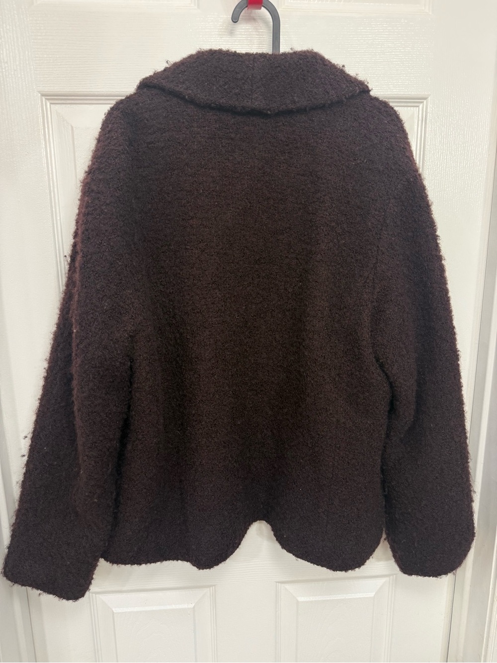 Eileen Fisher Brown Airy Boucle Short Wool Blend Jacket XL Capsule Teddy Bear - Picture 7 of 7